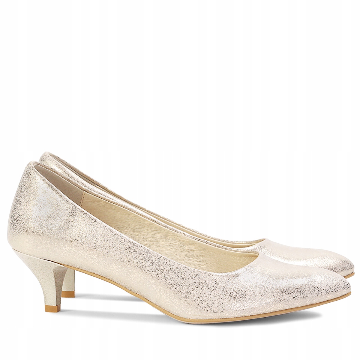 

Brilu Szpilki Niski Obcas Połyskujące Złote 37