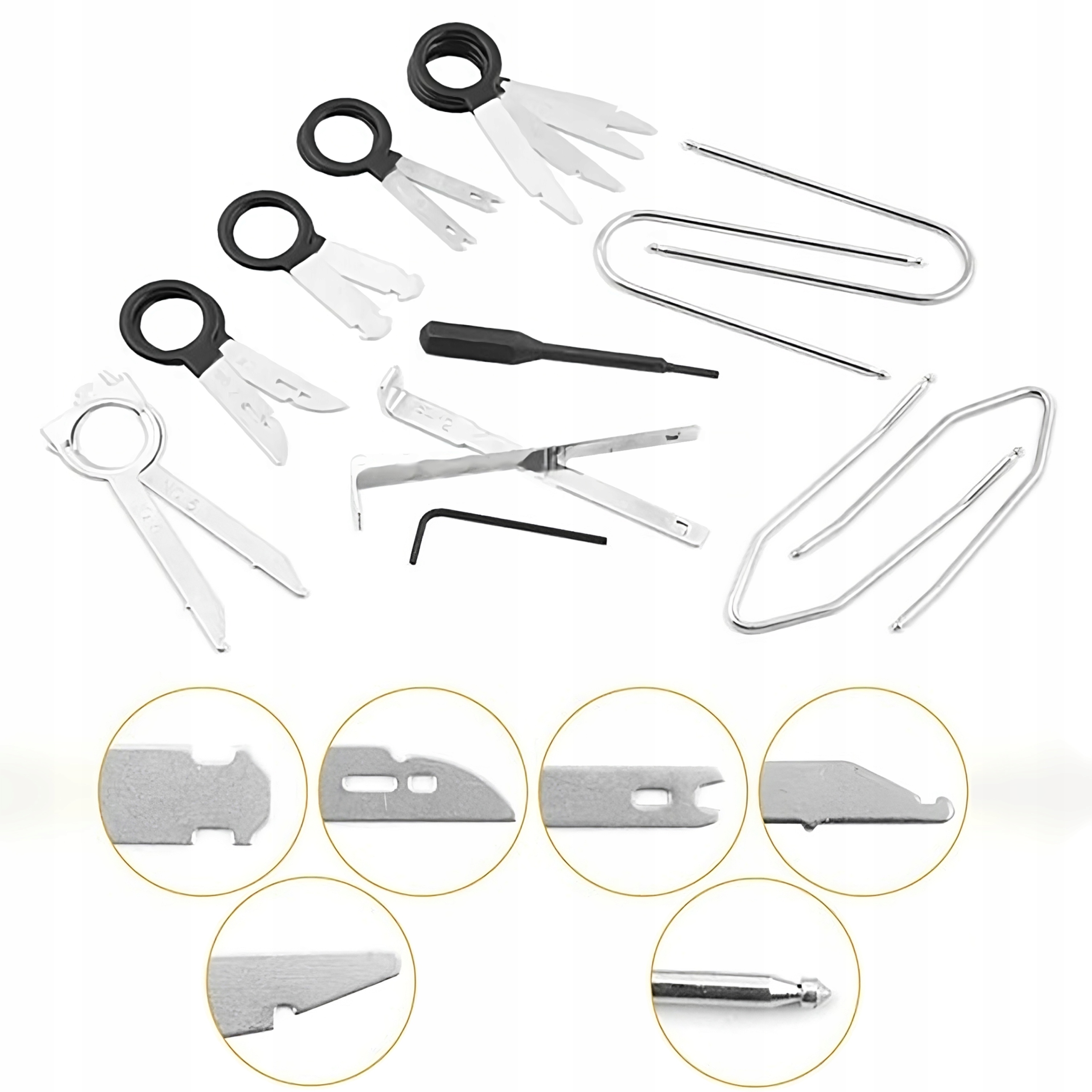 ZESTAW ŚCIĄGACZE KLUCZE DEMONTAŻU TAPICERKI RADIA Marka retoo