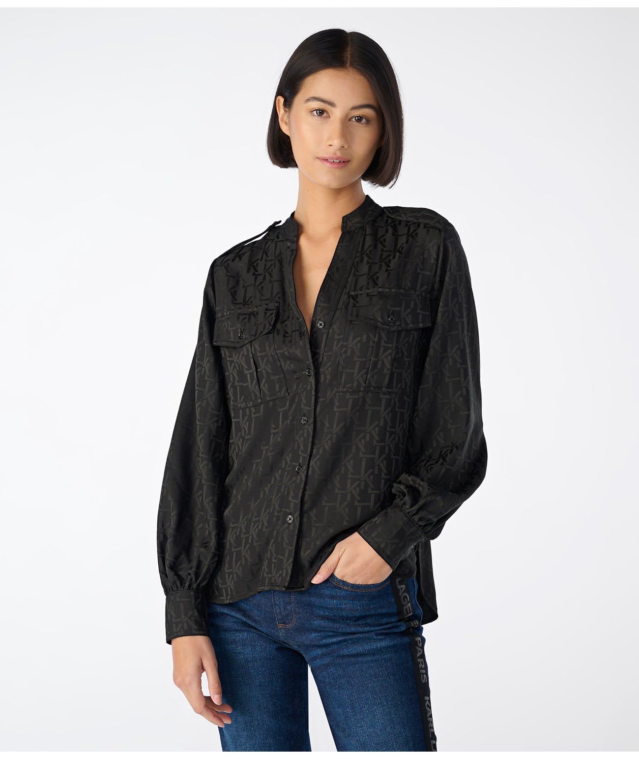 Karl Lagerfeld dámská černá košile Monogram M