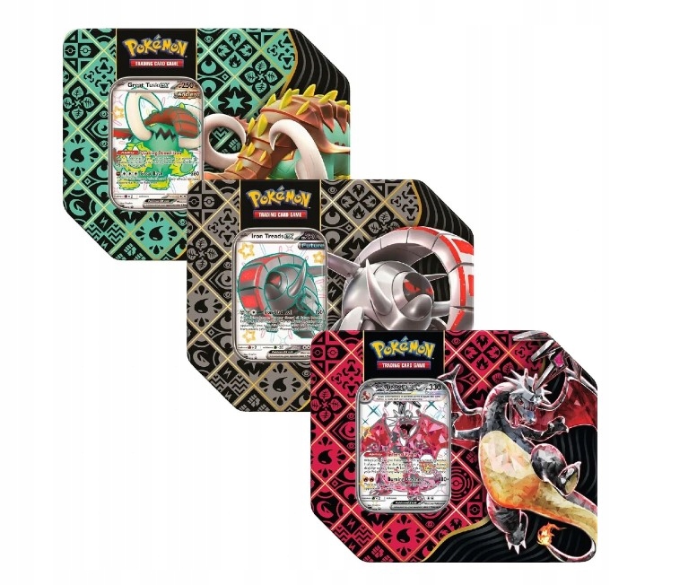 Pokemon TCG: SV4.5 Paldean Fates – puszka premium Nazwa Pokémon TCG: Paldean Fates Tin 5-booster