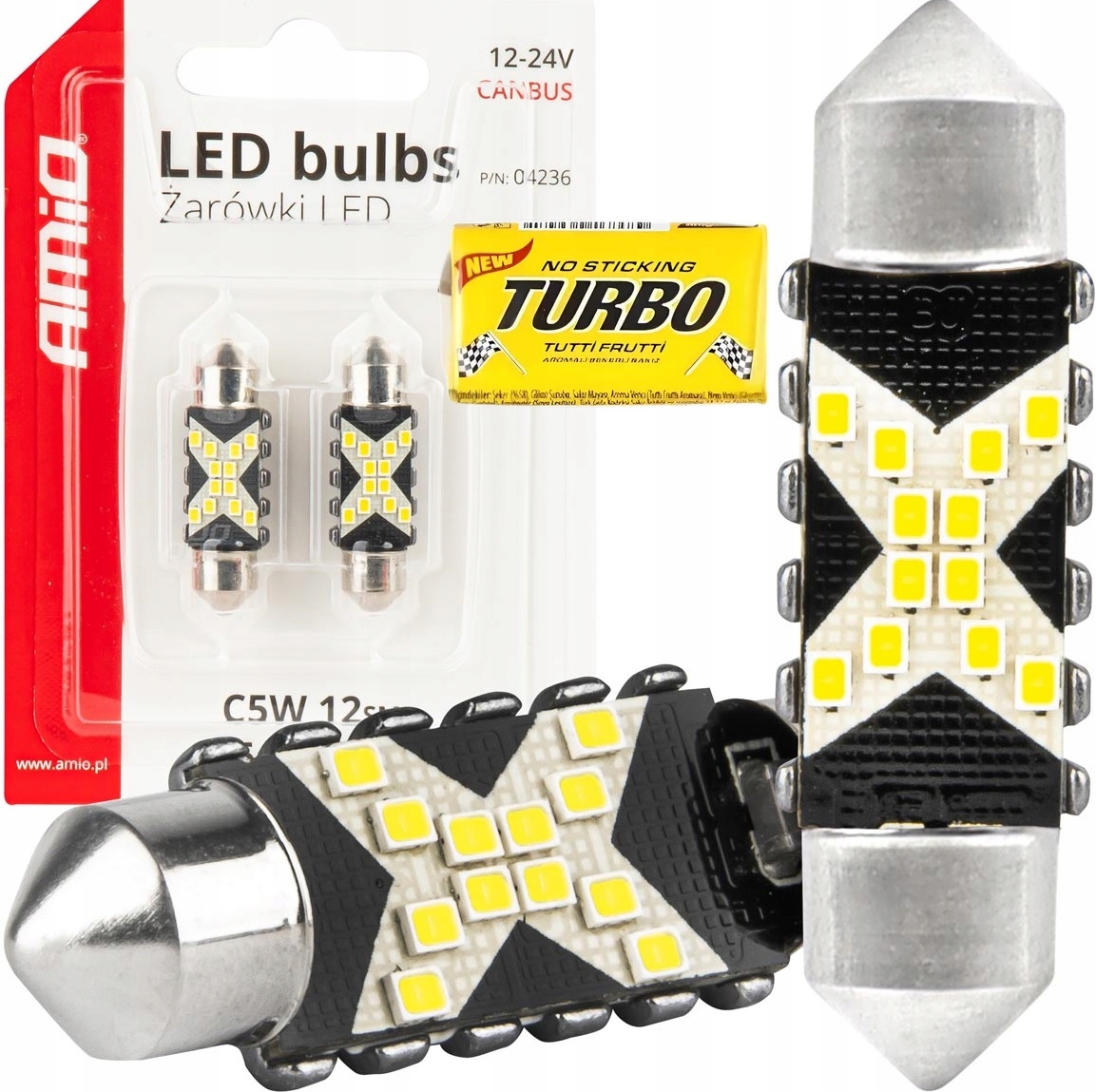 Żarówki Led Canbus Festoon C5W 12SMD 2016 36mm White 12V 24V 5500K Białe