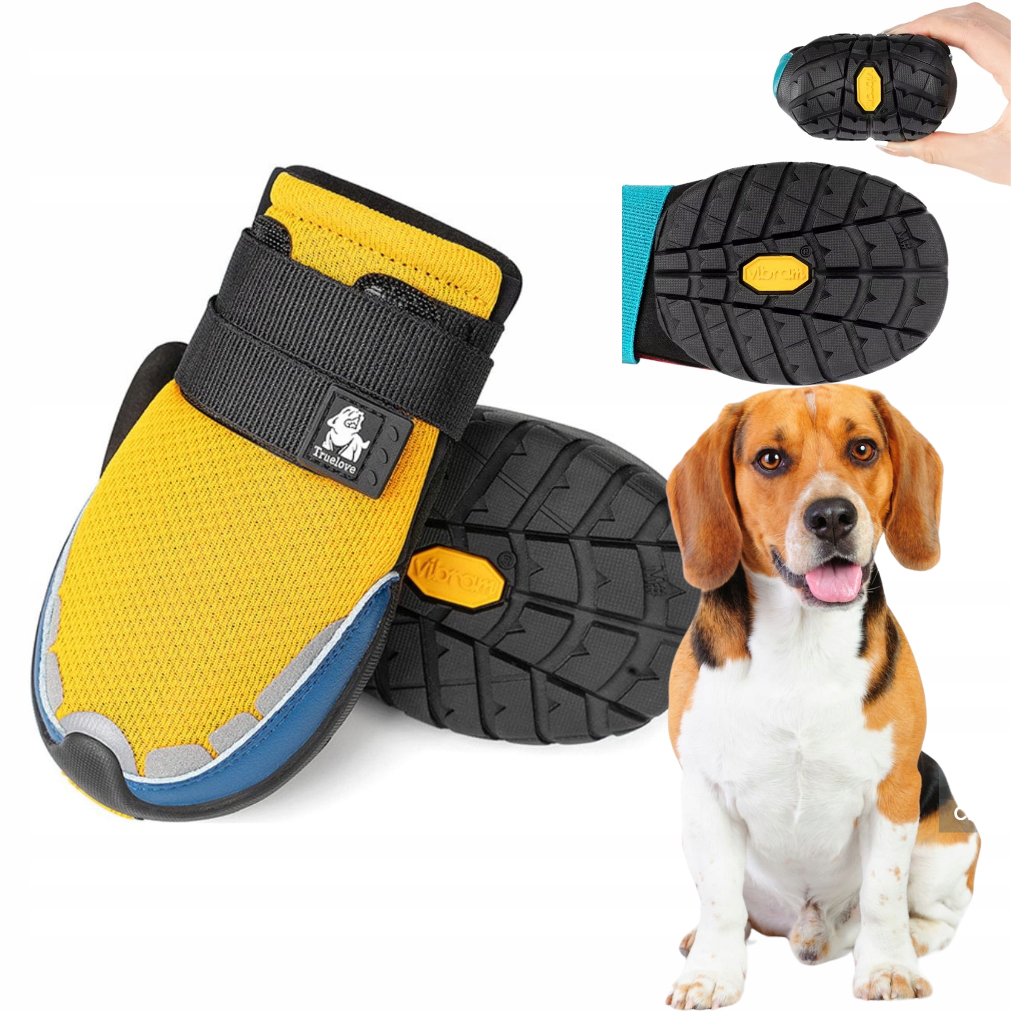 Levně Boty Pro Psa Truelove On Track Podrážka Vibram S (2 ks) 5,7 cm Žlutá