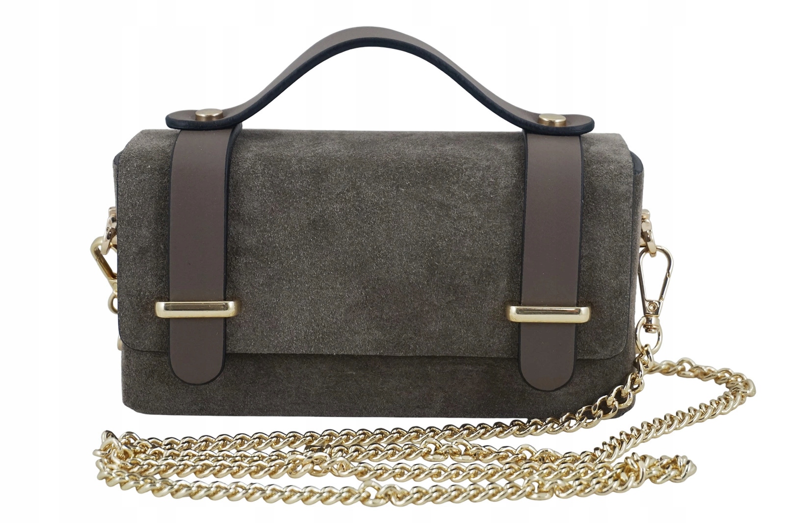 Semišová kabelka Barberinis s potiskem béžová tmavá