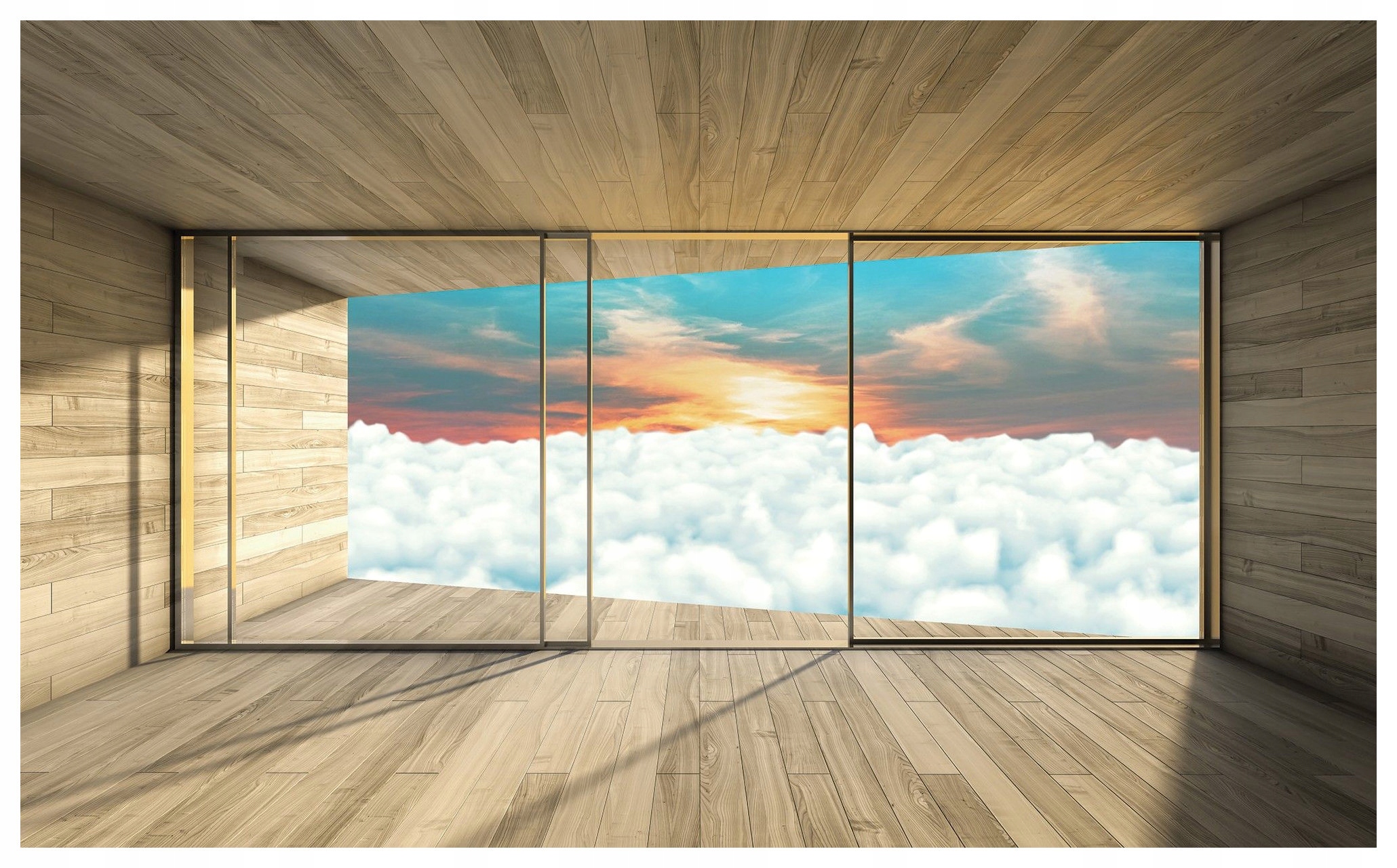 Fototapeta Západ slnka za oknom panoráma 368x254 Pohľad na oblaky lepidlo