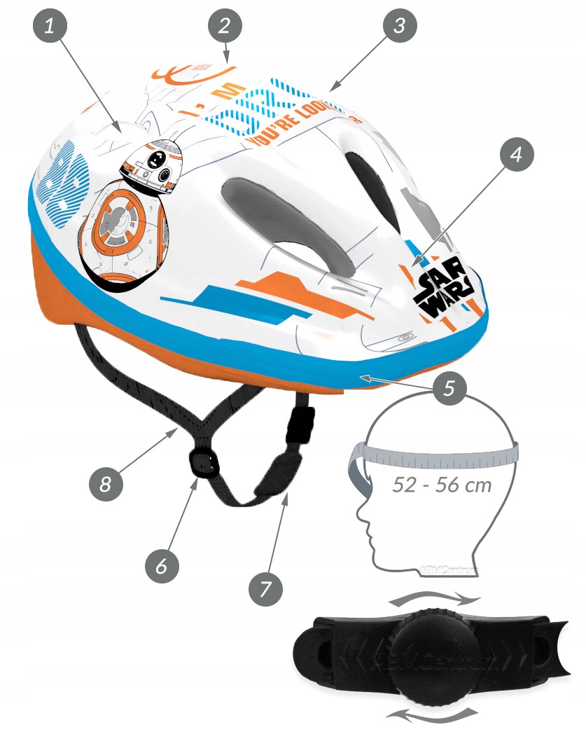 4x OCHRANIACZ KASK ROWEROWY GWIEZDNE WOJNY DROID EAN (GTIN) 5902308590335