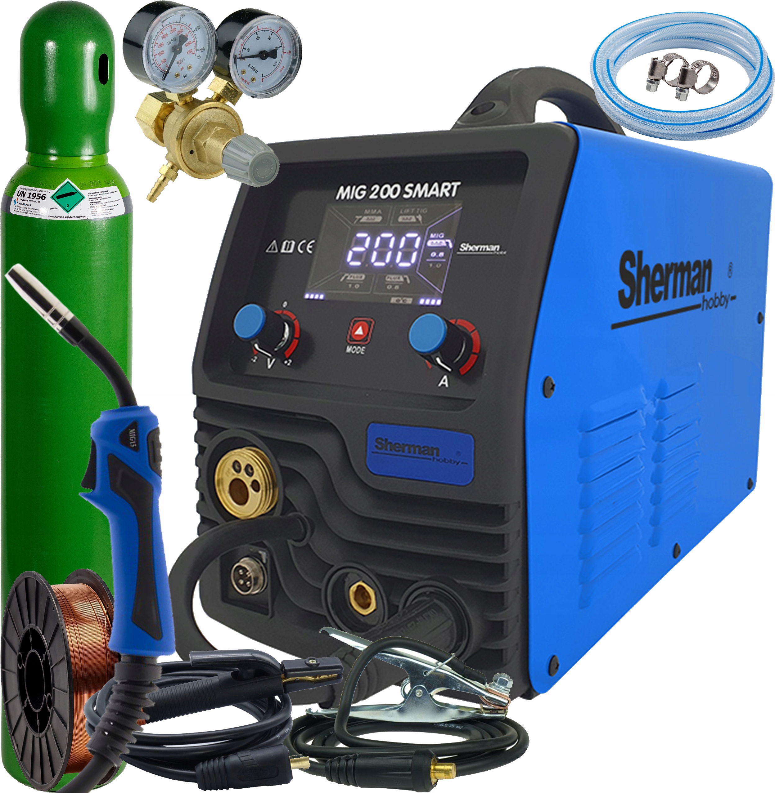 Poloautomatický Invertor Sherman Mig 200 Smart 230V 200A Synergie Mma Tig Lift 4