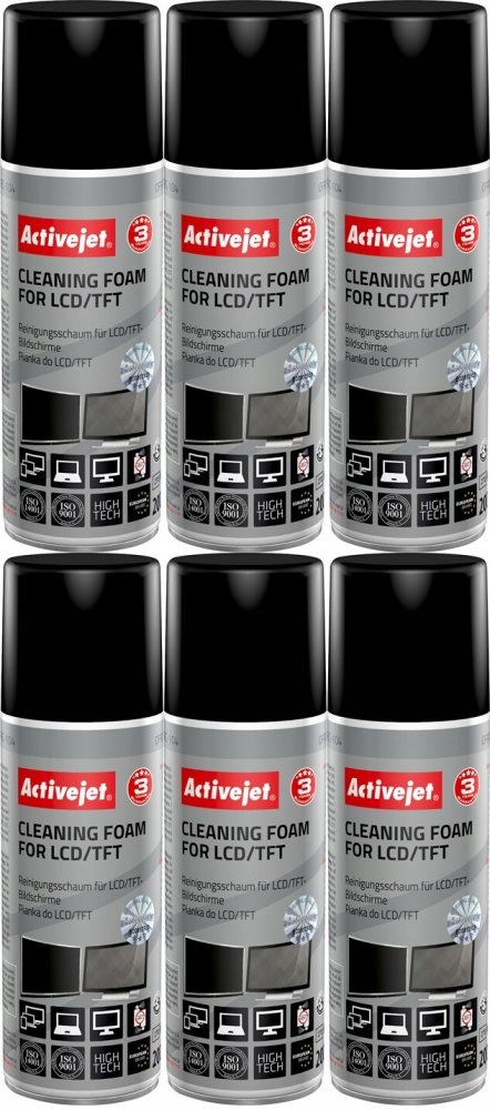 Pianka do czyszczenia matryc LCD/TFT Activejet AOC-104 200ml x6