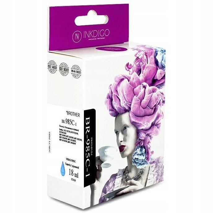 Tusz Inkdigo (BR-985C-1) niebieski 18ml zamiennik