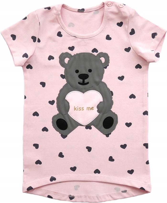 

Bluzka misiem w serduszka krótki rękaw Aipi 110