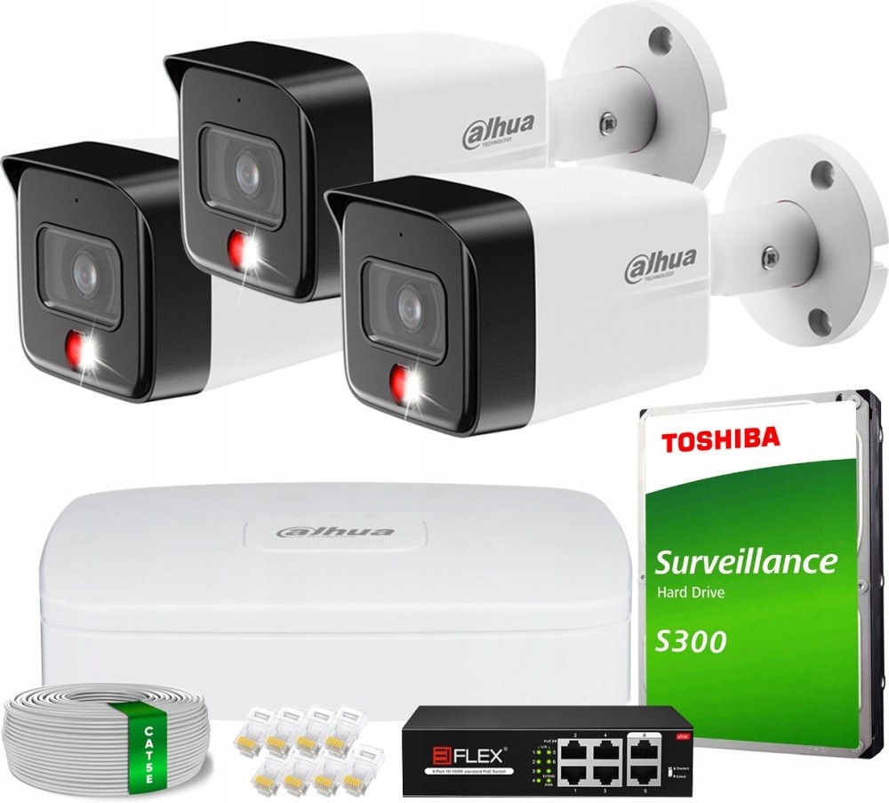 Súprava na monitorovanie domu Ip kamera 3x IPC-HFW1639TC-A-IL-0280B-S6 mikrofón