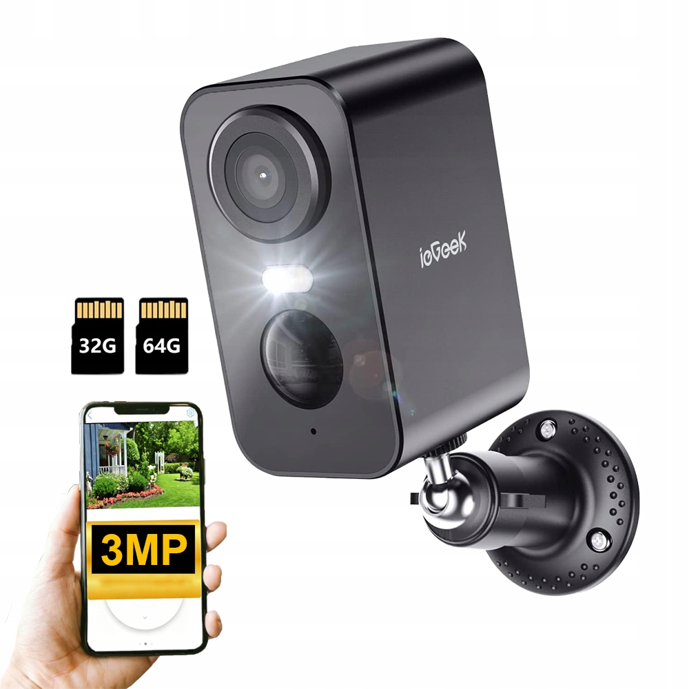 Wifi kamera na baterie Bezdrátová 2K s barevným nočním viděním a kartou