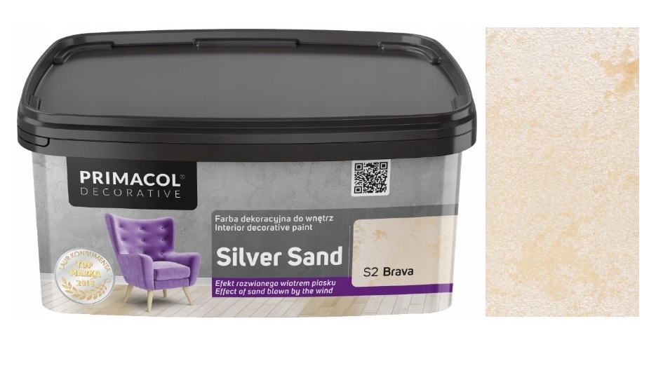 Primacol Farba dekoracyjna Silver sand 1 l Brava S2 Farba strukturalna