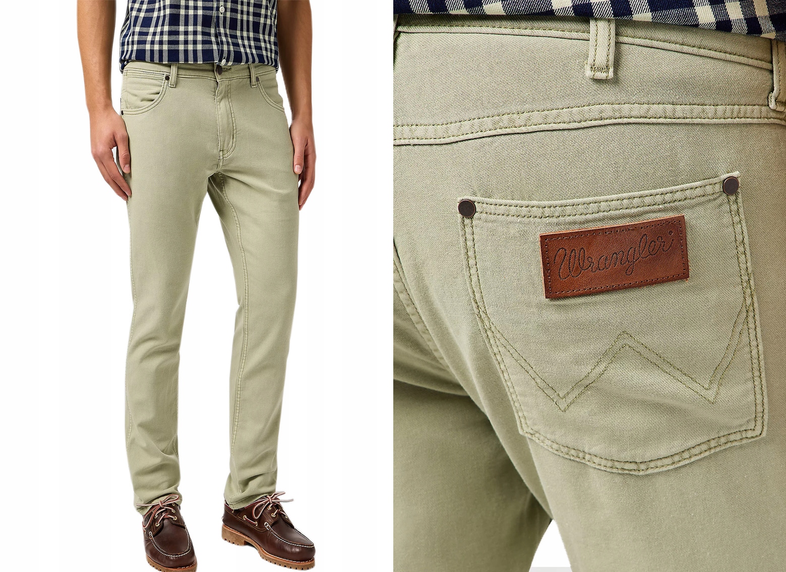 Wrangler Greensboro pánské jednoduché lněné džínové kalhoty Tea W36 l32