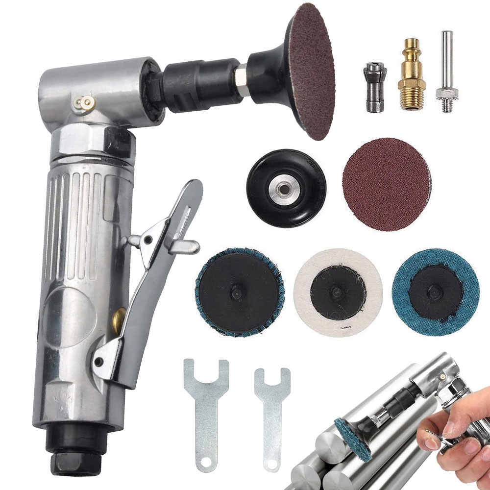 Pneumatická Bruska Pro Leštičku S Přívodem Vzduchu 1/4", 4 Brusné Kotouče