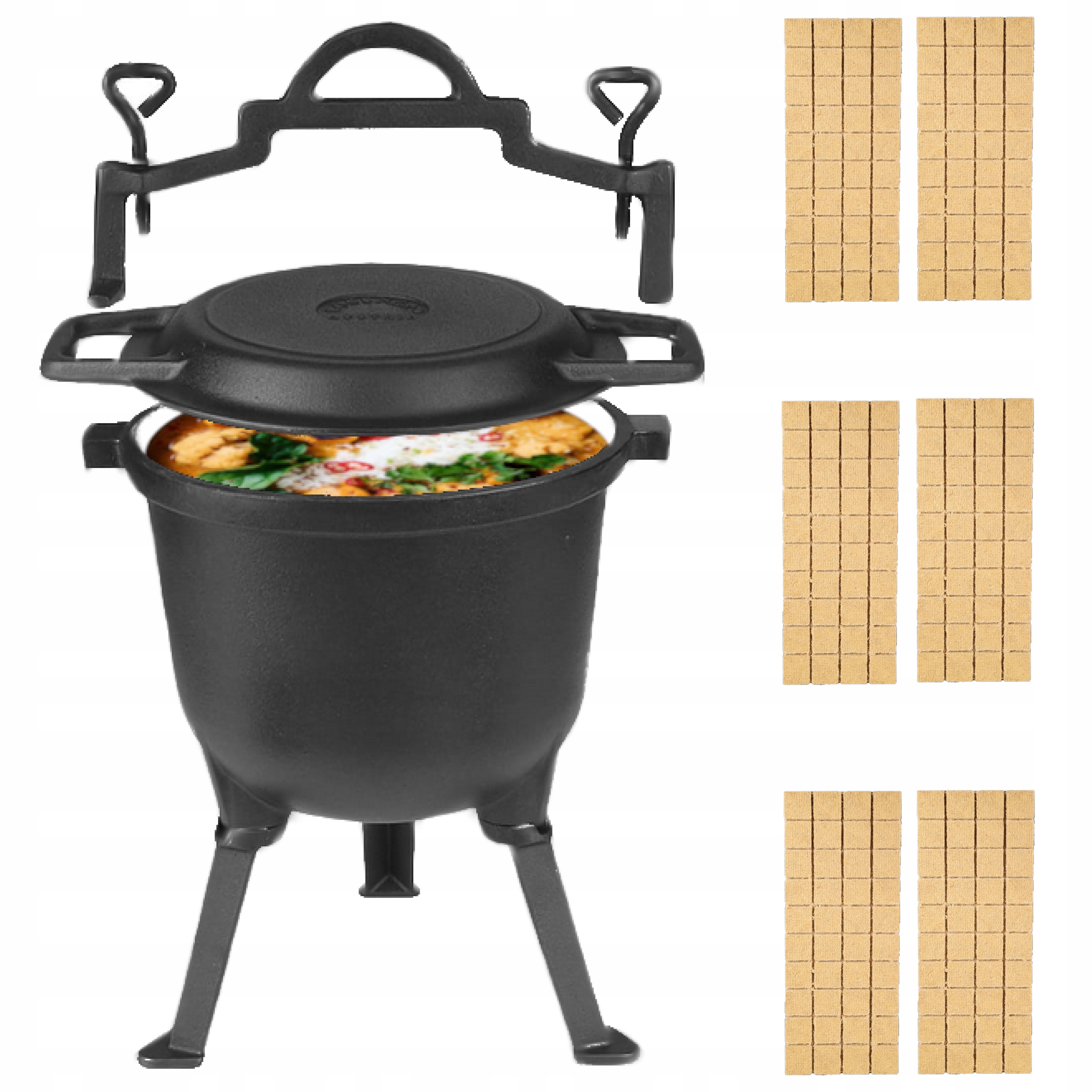 Kociołek myśliwski EMALIOWANY GARNEK 2w1 z pokrywą grilową 11L MK206 GRATIS