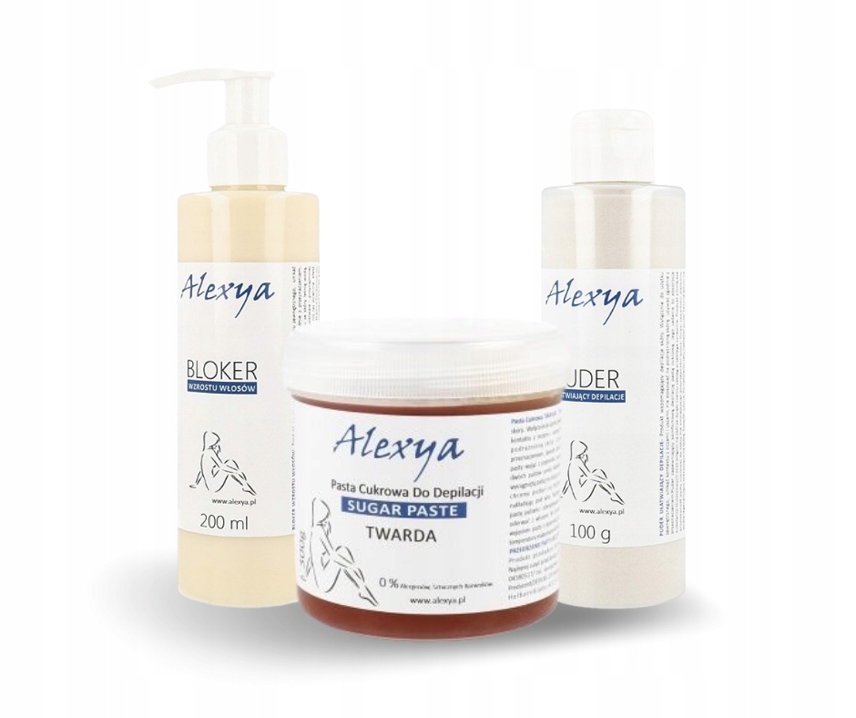 ALEXYA ZESTAW PASTA CUKROWA TWARDA, BLOKER, PUDER