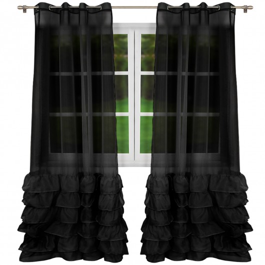 

Firana z falbanami, woal na przelotkach 150x250