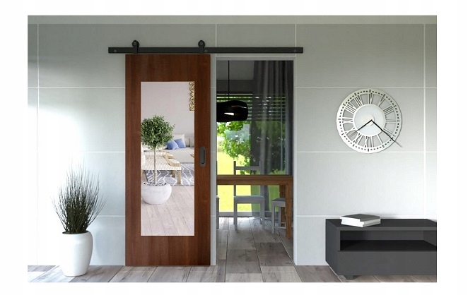 DRZWI PRZESUWNE WEWNĘTRZNE LOFT Z LUSTREM