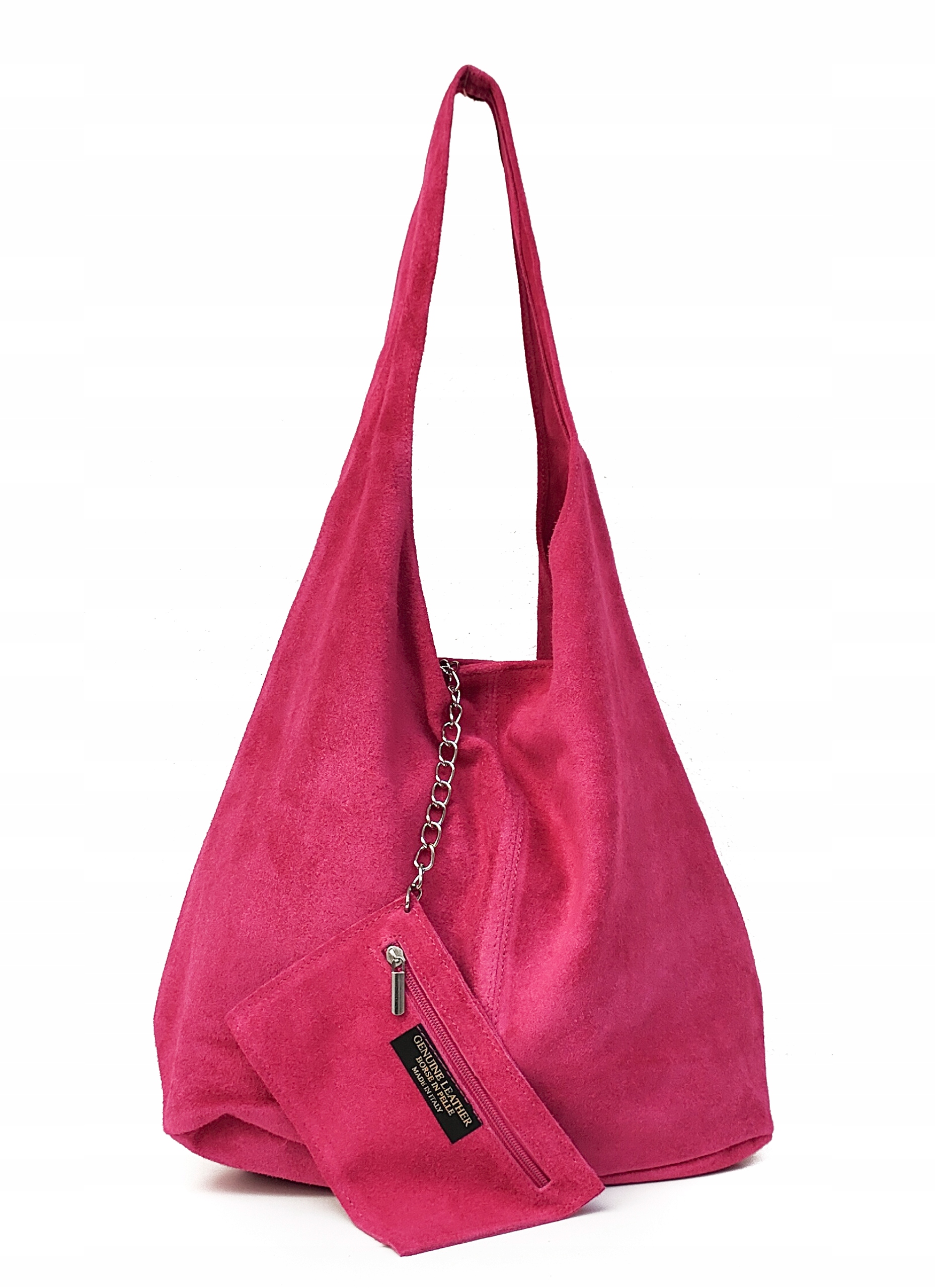Semišový módní sáček růžový fuchsiový amarant