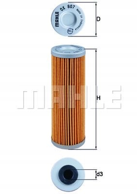 FILTR OLEJU OX 807 MAHLE Producent Mahle