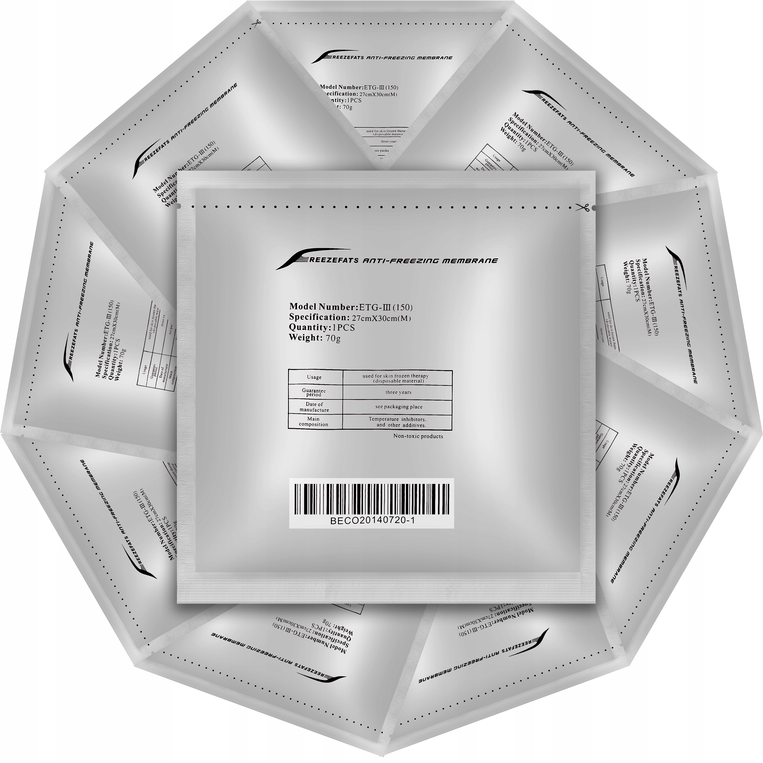 10 x Membrána Proti Zamrznutí Kryolipoliza -20s