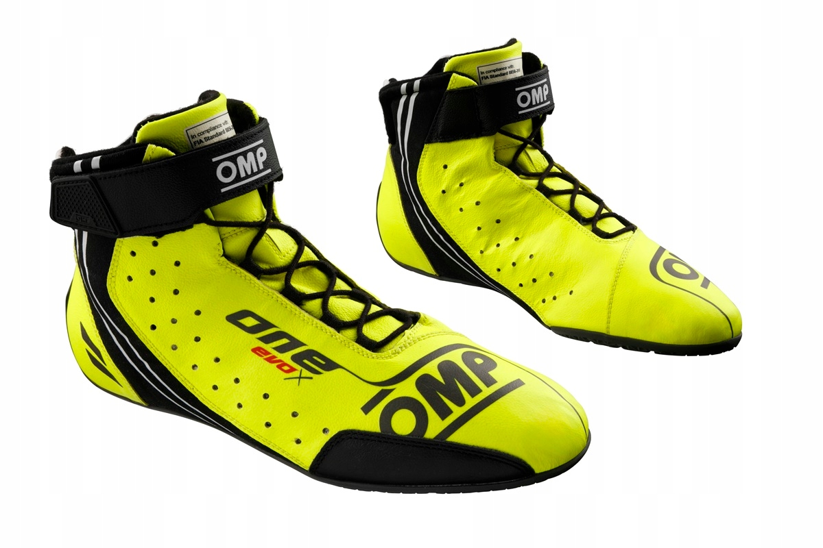 Boty Omp One Evo X homologace Fia 8856-2018 žluté vel 48