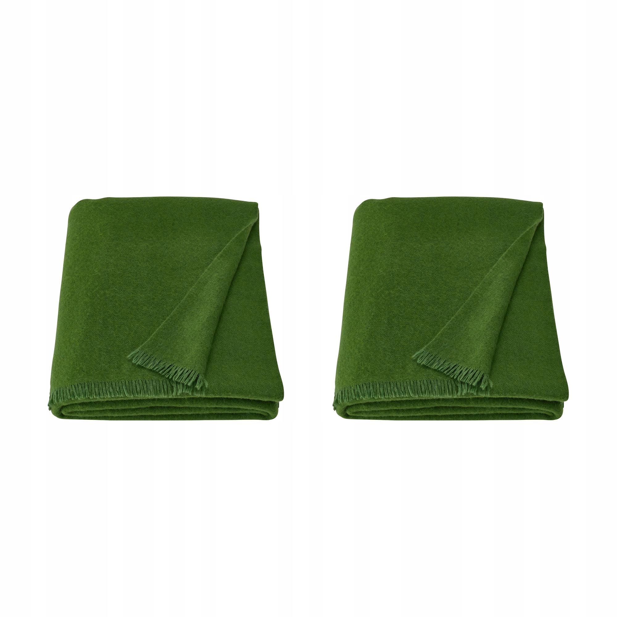 2 ks Zelená plédová deka 150x200 merino vlna Stockholm 2025