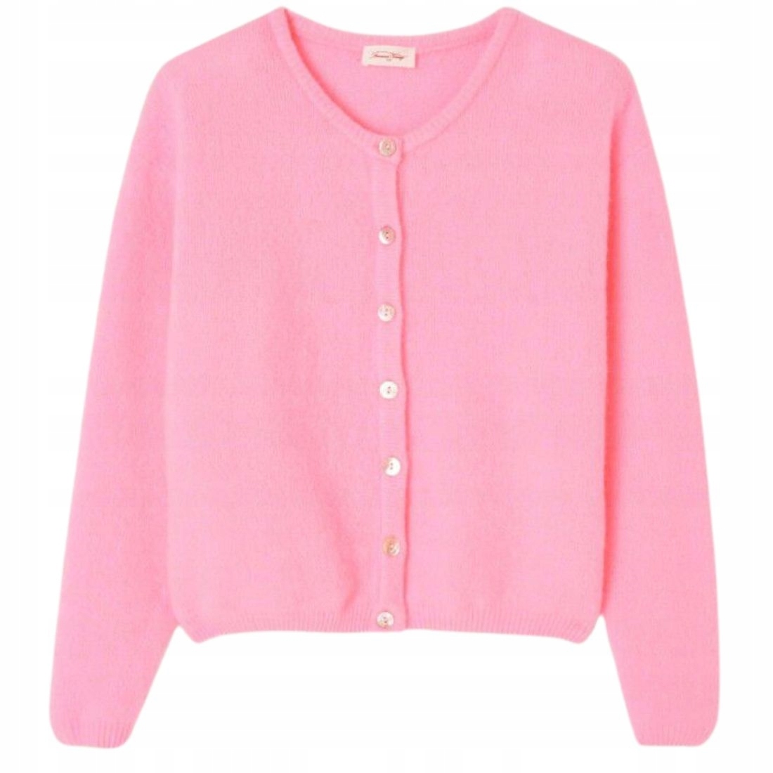 Vlněný kardigan Vitow Melange Rose M Růžový American Vintage