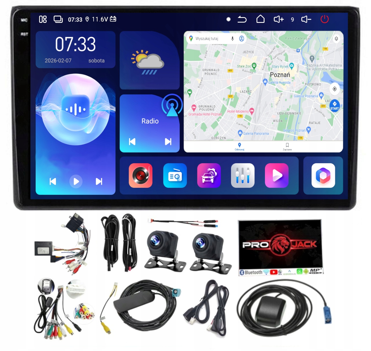 Android Auto rádio Bt Fiat Bravo 2007-2012 Carplay Wifi Usb 128GB Sim modem