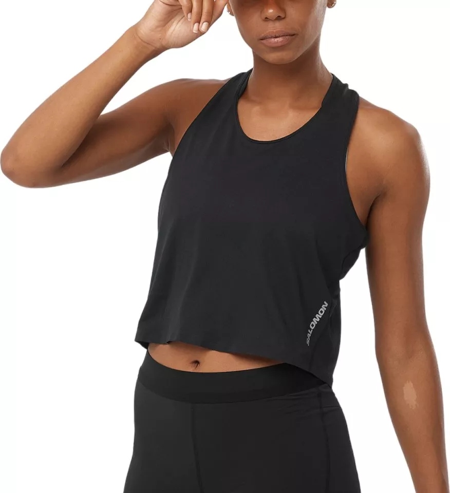 Salomon Czarny Top Odblaskowe Logo (s)