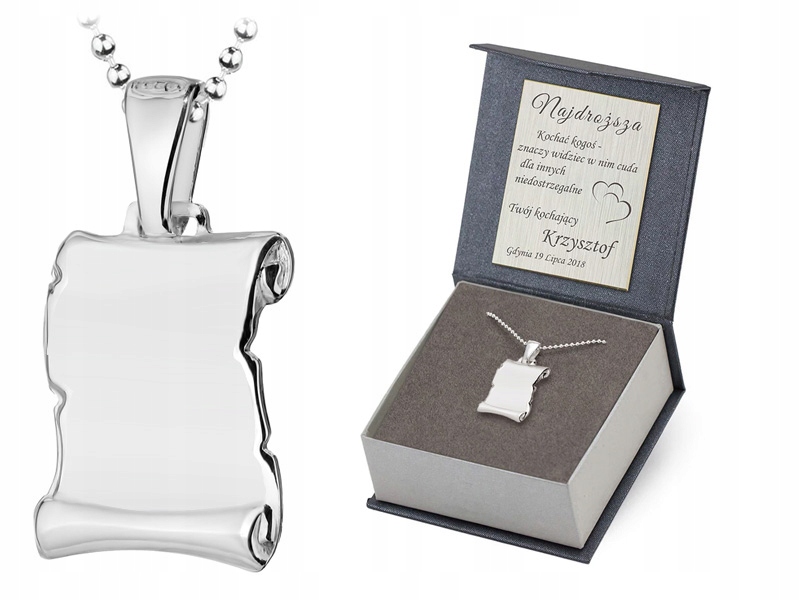 Stříbrný Řetízek S Přívěskem Papyrus gravírování 50 cm