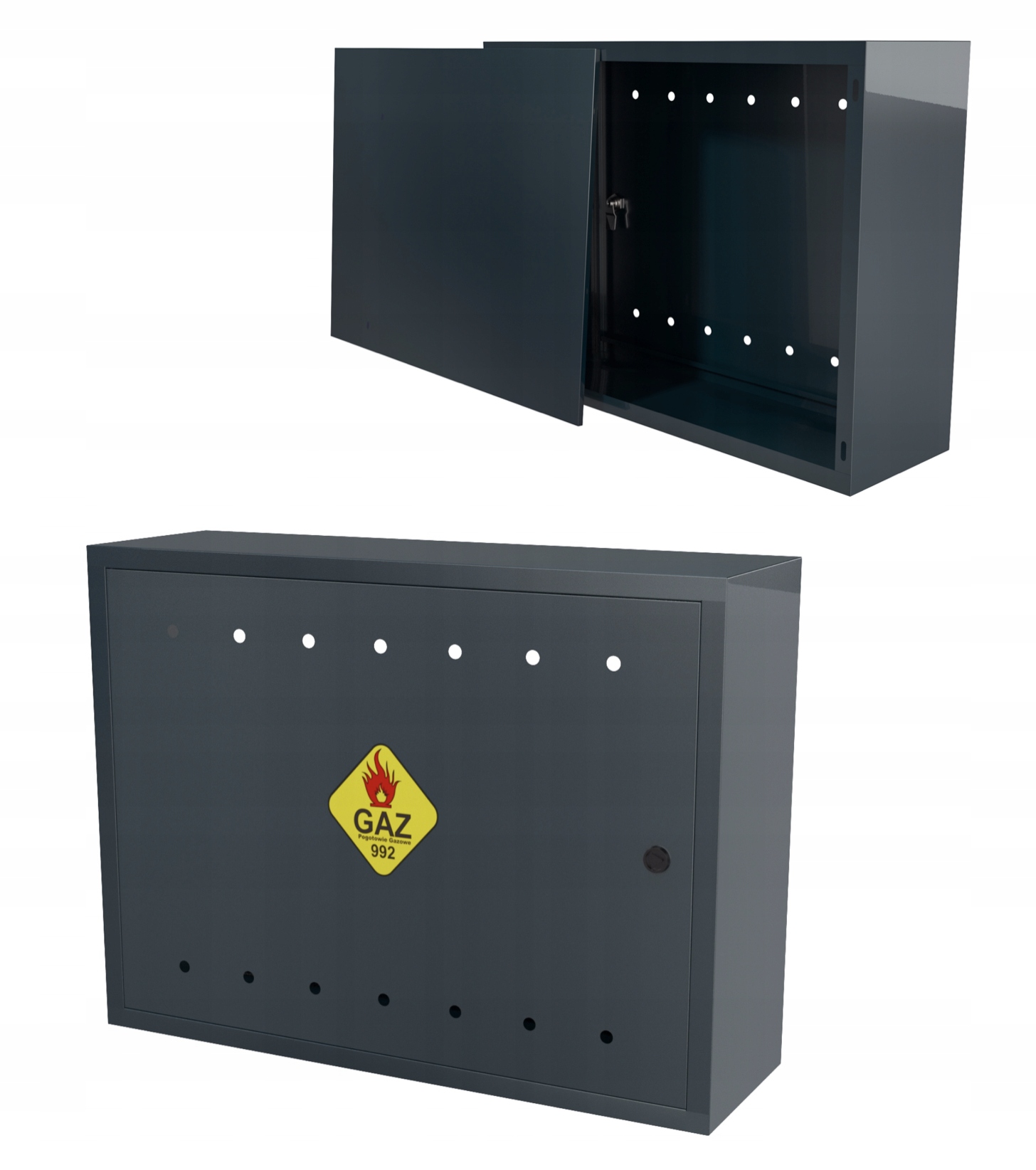 Plynová Skrinka 60x80x25 Antracitová S Chrbtom