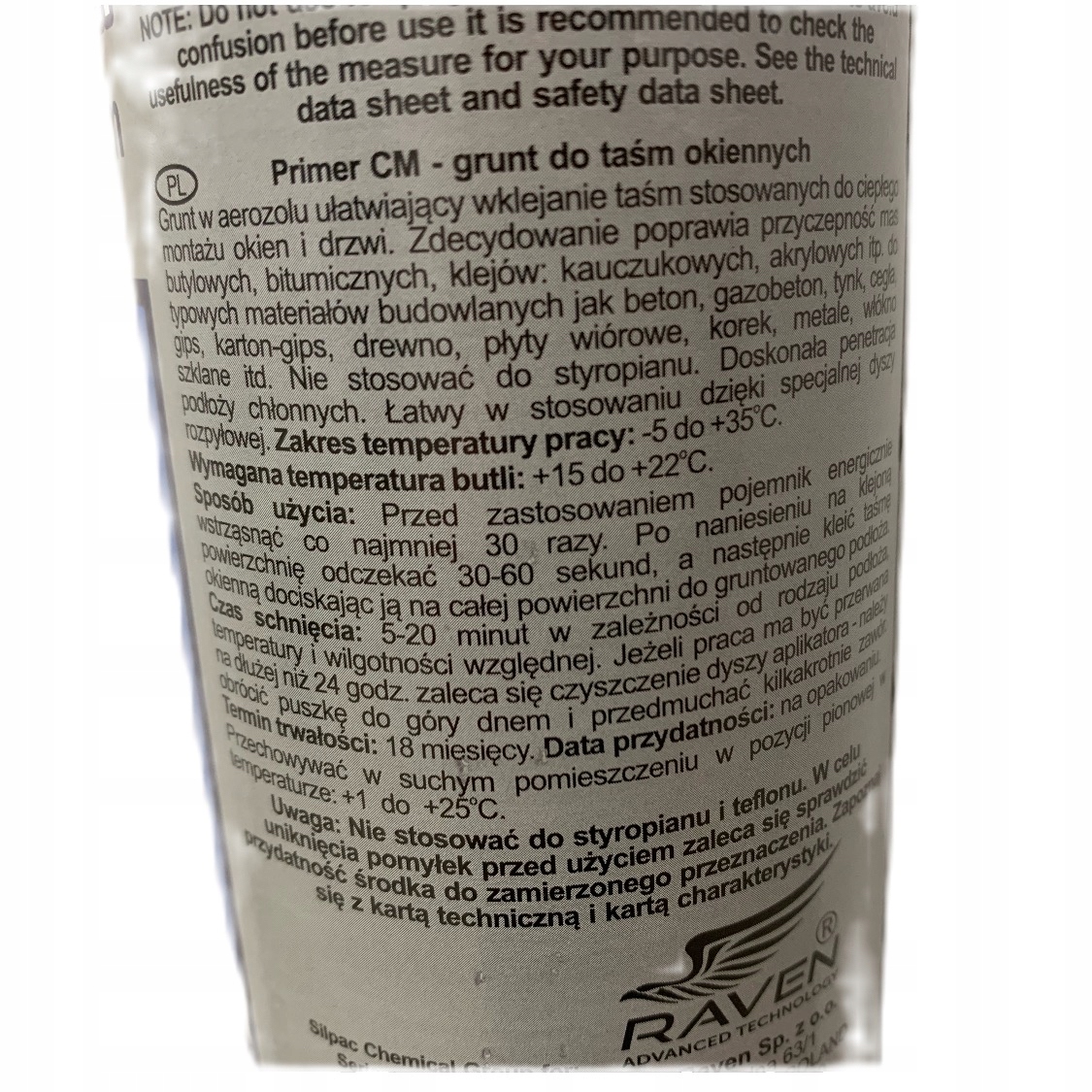 PRIMER GRUNT w areozolu do taśm okiennych 500ml Marka Silpac