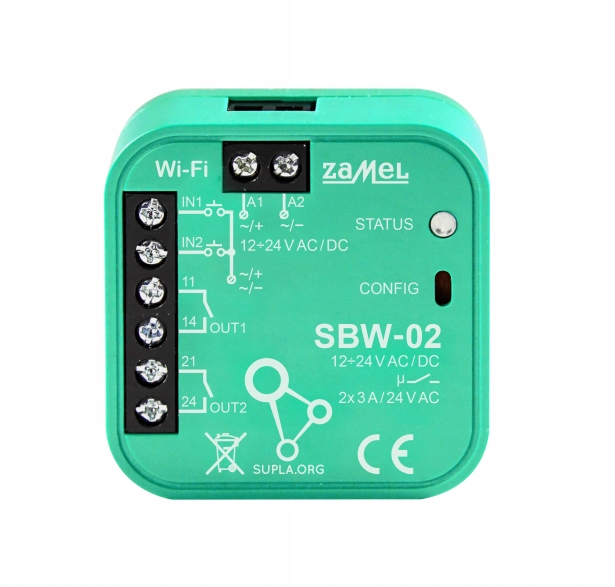 

Supla Sterownik do bramy 2-kanałowy Wi-Fi SBW-02