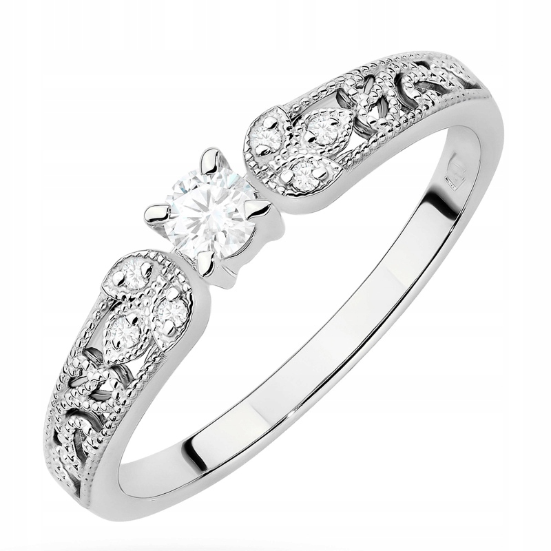 Zlatý Prstýnek pr. 585 14k Laboratorní diamanty 0,13ct