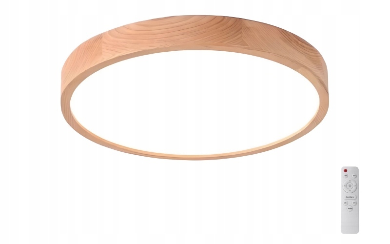 Stropná Lampa Stropné Svietidlo AjieQaQ Led Dub Drevo Okragla S Pilotom 40CM Štýlová