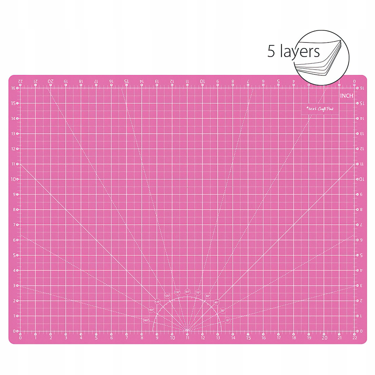 Řezací podložka na látky, patchwork Texi Pink M, samosvorná, růžová, 60x45c