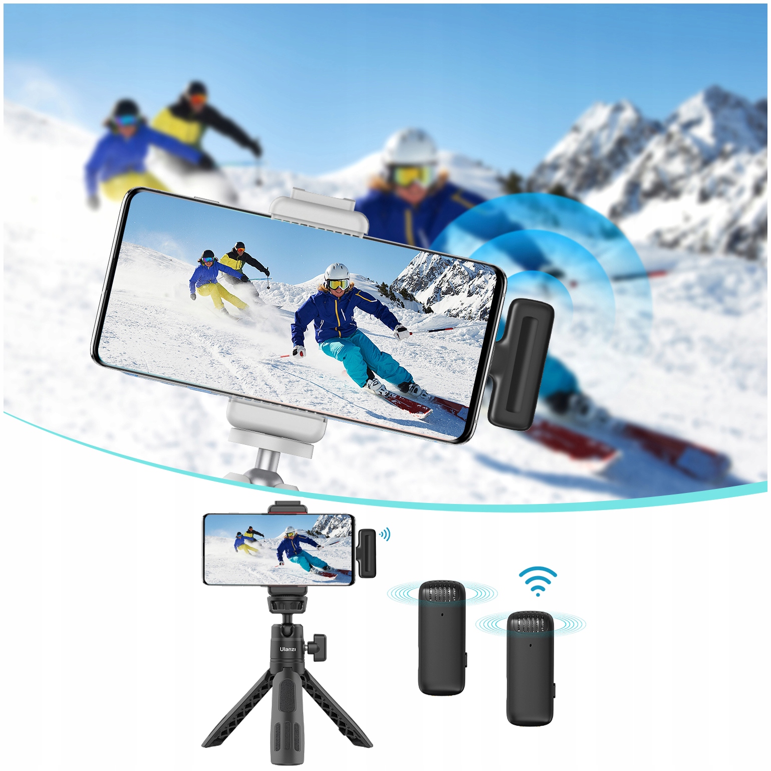 Mikrofon 2x Bezprzewodowy USB-C Smartfon Android Informacje o bezpieczeństwie CE