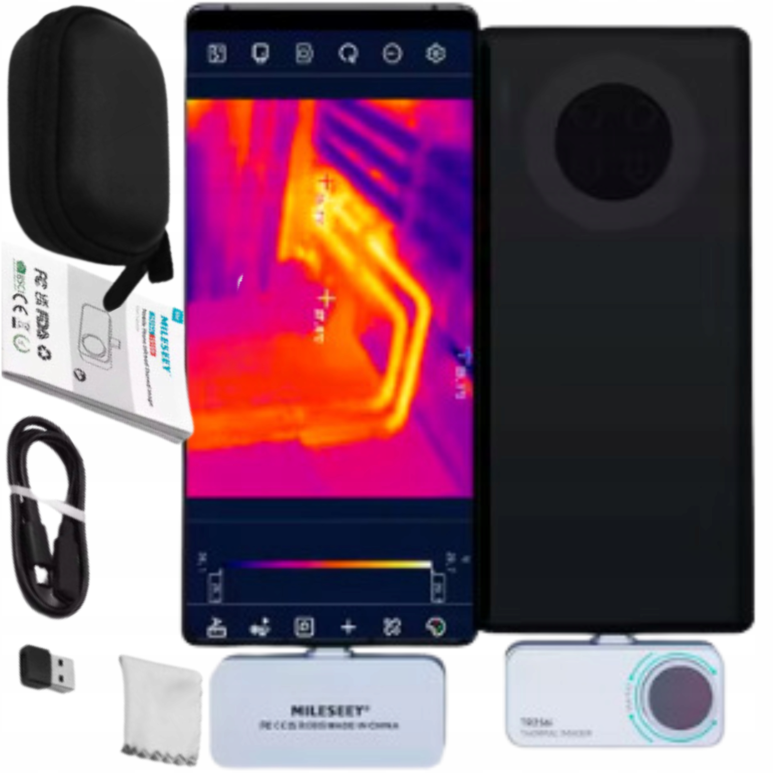 Pyrometr pro telefon Aplikace Termovizní kamera Mileseey TR256i Mini