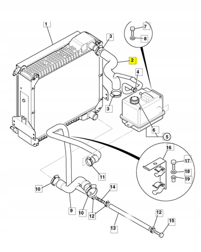 PRZEWÓD WĄŻ GÓRNY CHŁODNICY KOPARKO-ŁADOWARKI JCB 3CX 4CX Producent części AM
