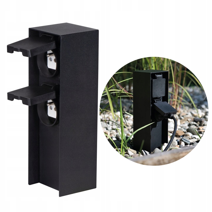 Elektryczny Słupek Ogrodowy Gniazdo Elewacyjne Zasilanie 230V Hermetyczne