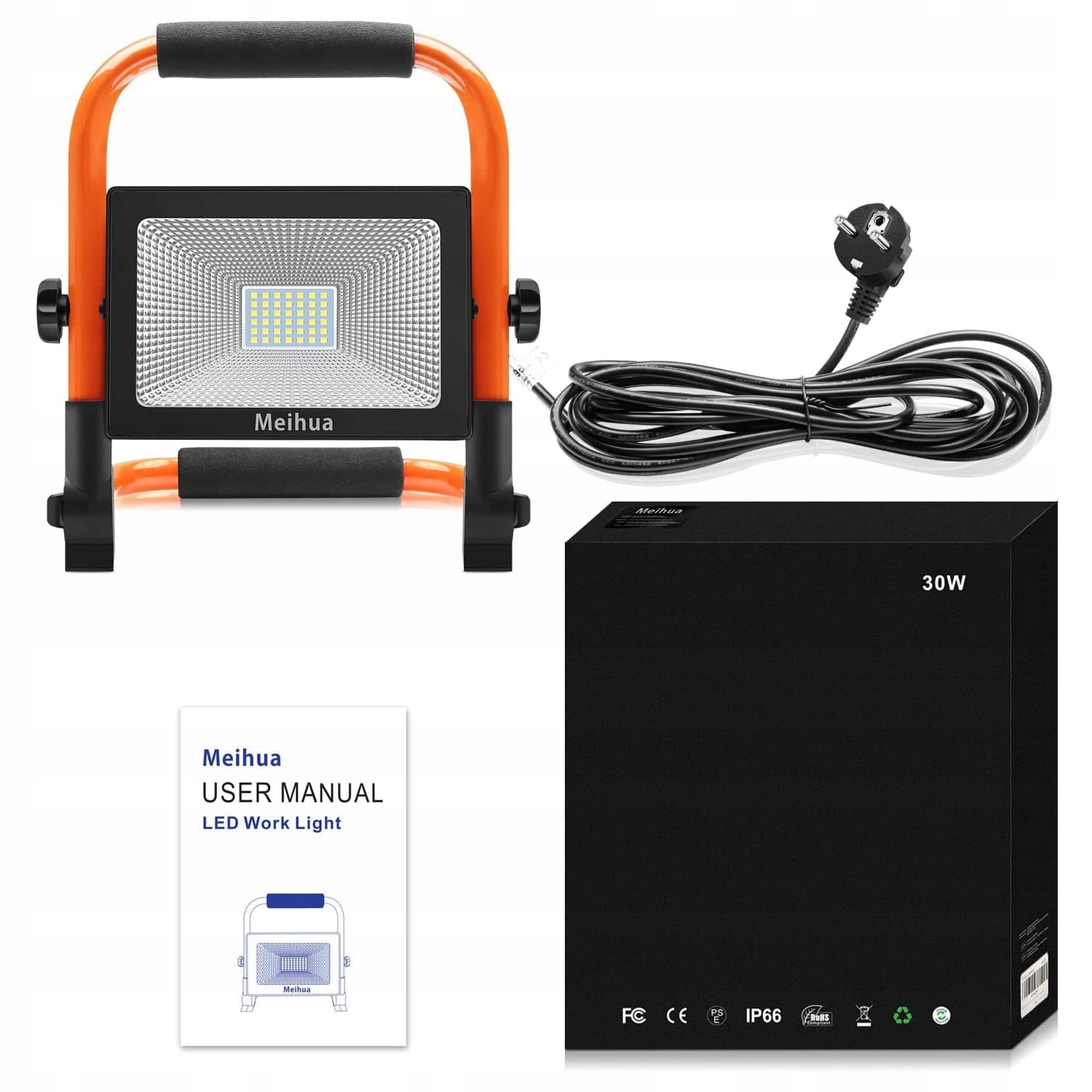 MEIHUA 30W LED Reflektor IP66 2600LM Przenośny 6500K Do Warsztatu — miniatura 9