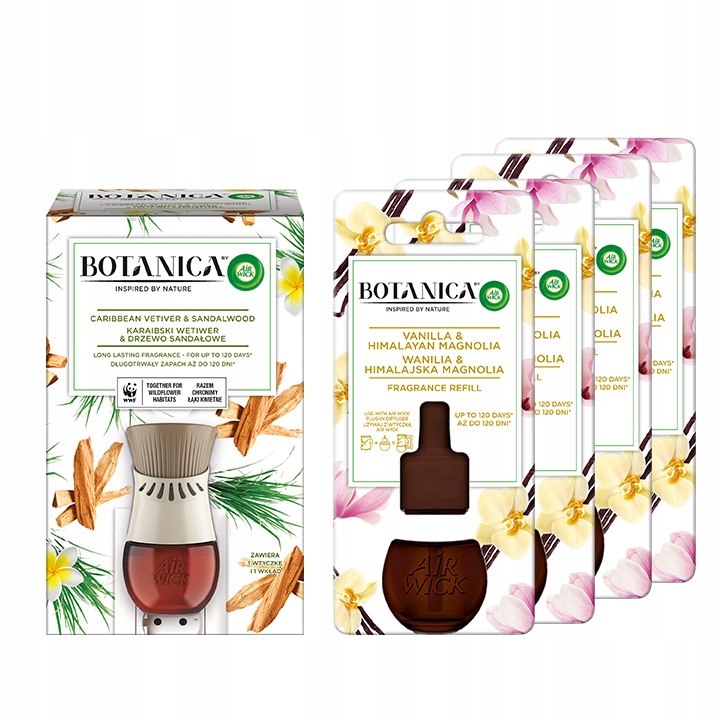 

Odświeżacz powietrza Air Wick Botanica 4xWanilia