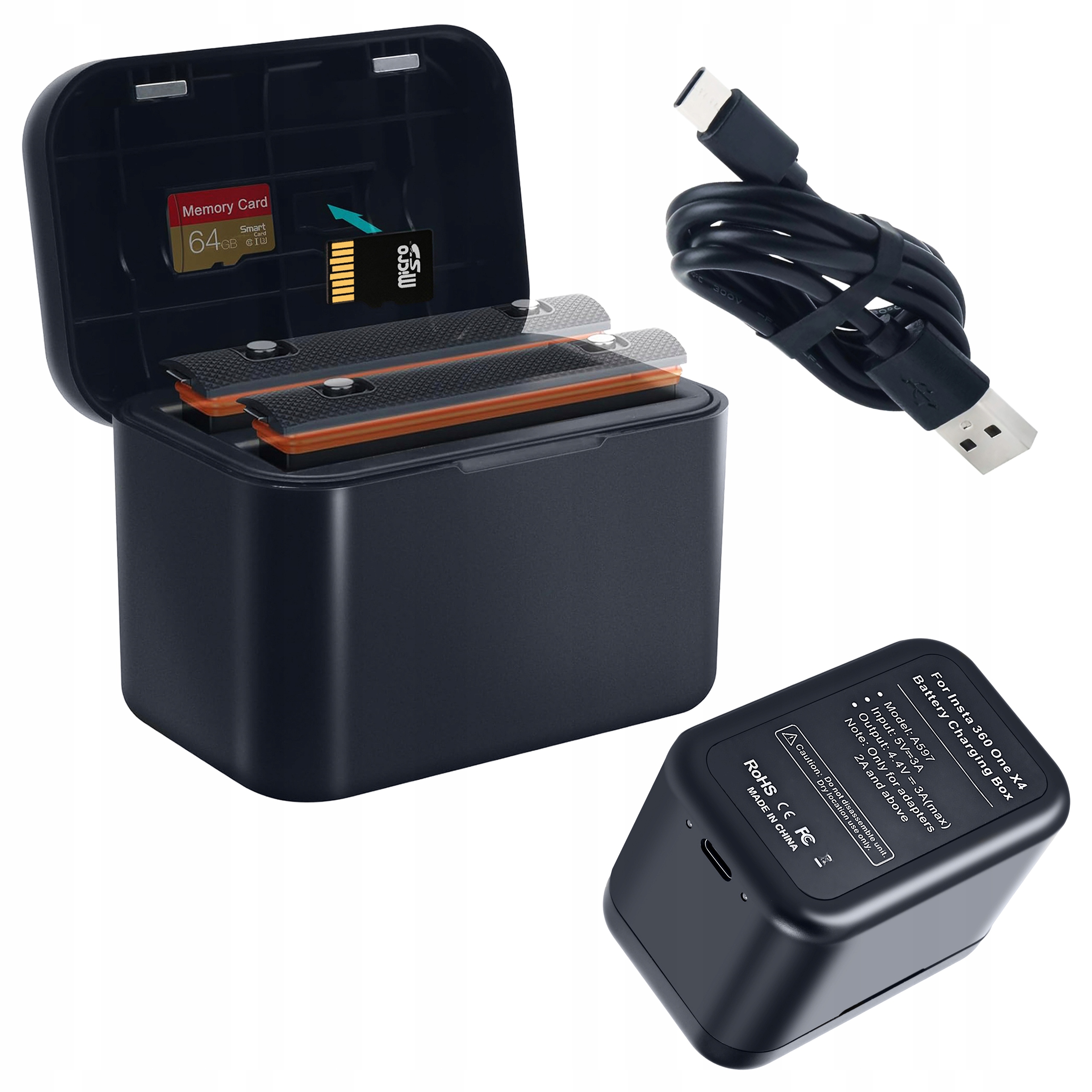 Usb nabíječka 1One A597 na 2x Akumulátor baterie pro kameru Insta360 One X4