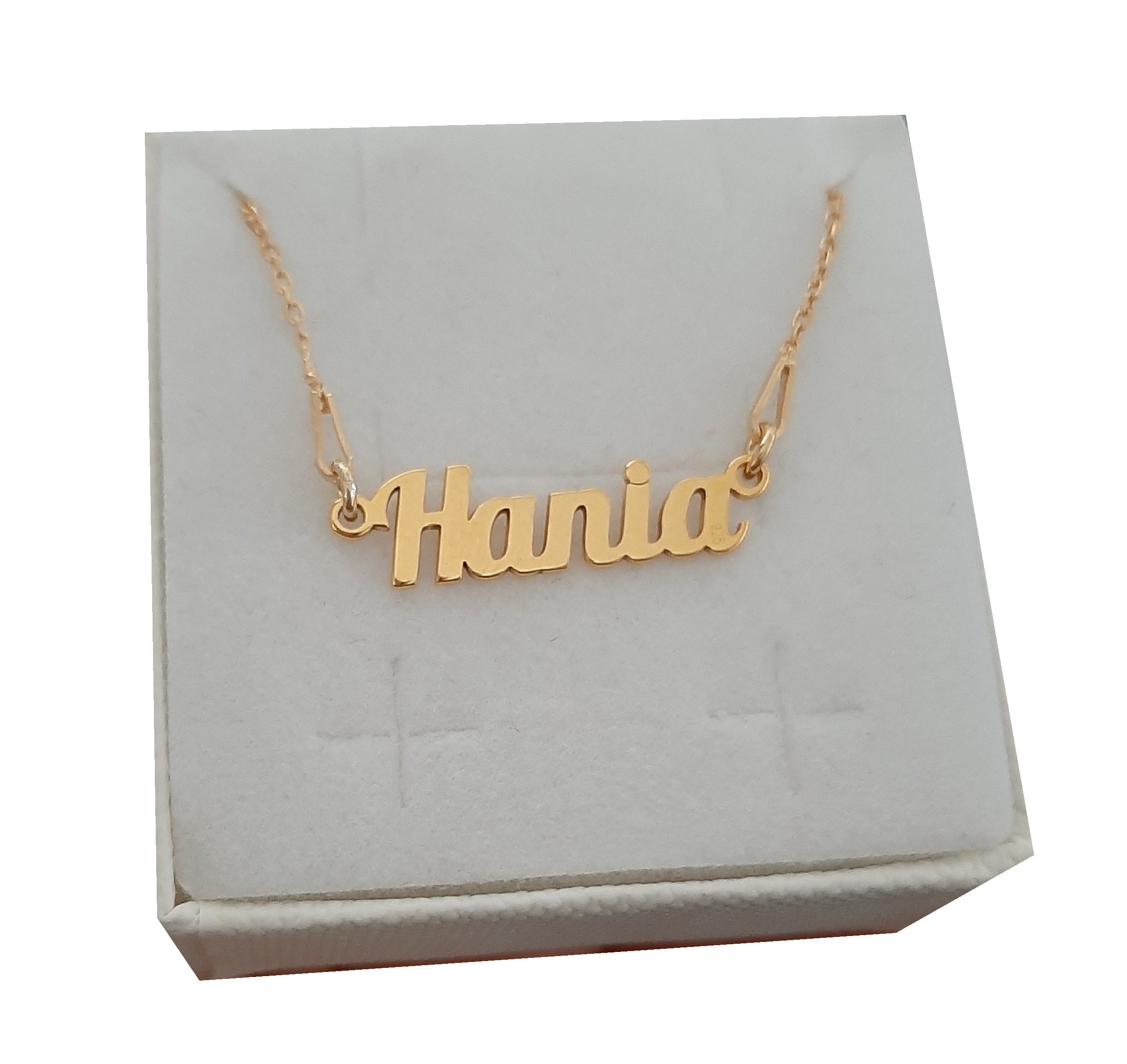 

Złoty łańcuszek z imieniem imię Hania srebro 925