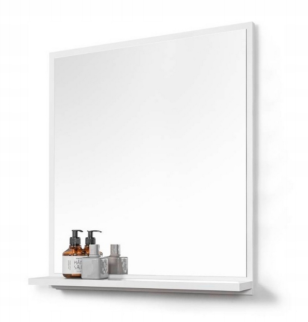 Zrcadlo koupelnové zrcadlo 600 x 700 mm bílé matné, Zrcadlo bílé