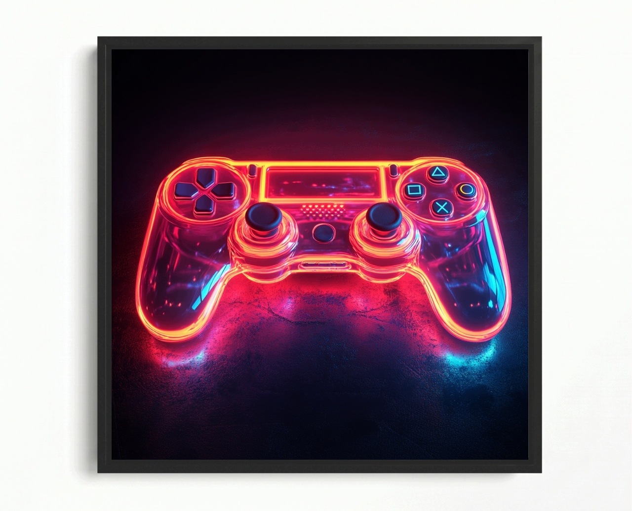 Obraz Rám American Box Pad Kontroler Gaming Konzola Neon Světlo 50x50