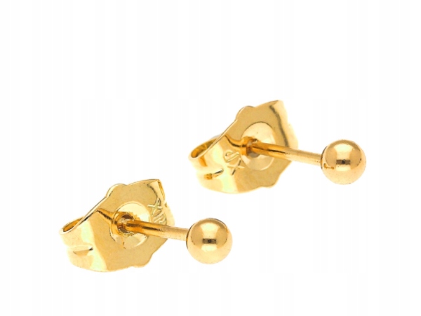 

Kolczyki pozłacane kulki 3mm stal chirurgiczna