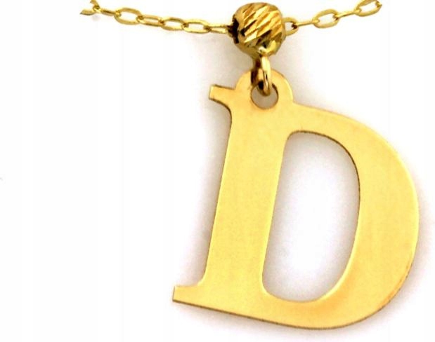 Zlatý náhrdelník 585 s iniciálou s Písmenem D, moderní módní vzor dárek