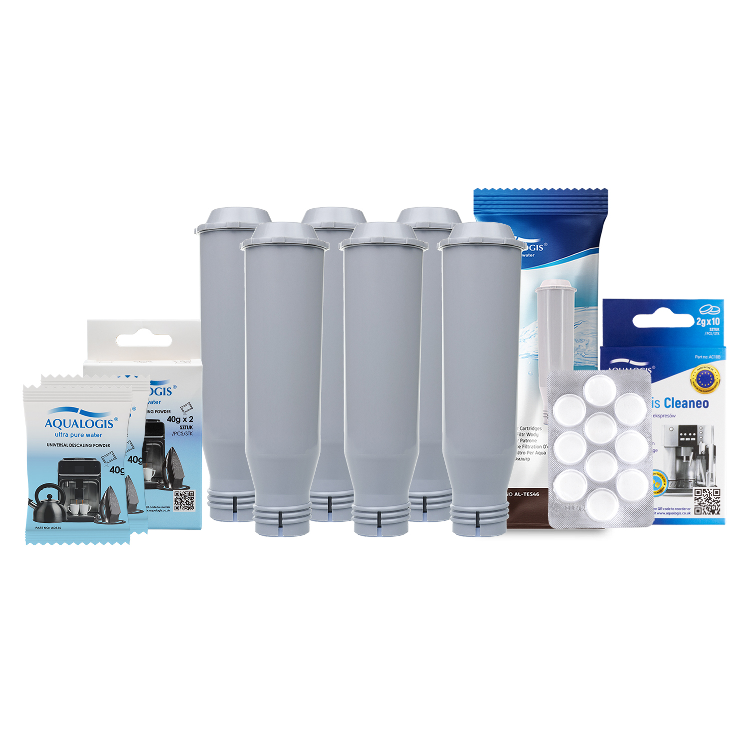 6 x náhradní filtr pro kávovar Krups odvápňovač 2 x 40 g tablety